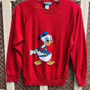 Vintage Donald Duck red sweatshirt chenille patch (fits XS-M)